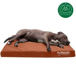 FurHaven Deluxe Oxford Memory Foam Indoor/Outdoor Dog & Cat Bed w/ Removable Cover -Hart FurHavOfficial Shop 238784 PT3. SY630 V1606352534