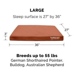 FurHaven Deluxe Oxford Memory Foam Indoor/Outdoor Dog & Cat Bed w/ Removable Cover -Hart FurHavOfficial Shop 238784 PT4. SY630 V1606349508