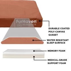 FurHaven Deluxe Oxford Memory Foam Indoor/Outdoor Dog & Cat Bed w/ Removable Cover -Hart FurHavOfficial Shop 238784 PT5. SY630 V1606355516