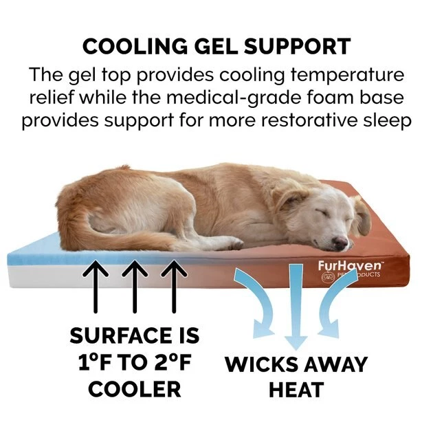 FurHaven Deluxe Oxford Cooling Gel Indoor/Outdoor Dog & Cat Bed w/ Removable Cover 9 FurHaven Deluxe Oxford Cooling Gel Indoor/Outdoor Dog & Cat Bed w/ Removable Cover - Image 7