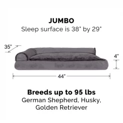 FurHaven Plush Deluxe Chaise Cat & Dog Bed w/Removable Cover -Hart FurHavOfficial Shop 242780 PT4. SY630 V1627610512