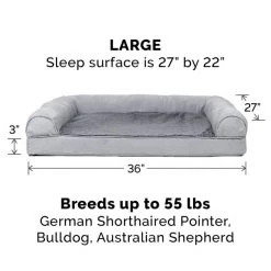 FurHaven Orthopedic Plush & Suede Sofa Dog & Cat Bed & Blanket, Gray, Large -Hart FurHavOfficial Shop 242797 PT3. SY630 V1625252289