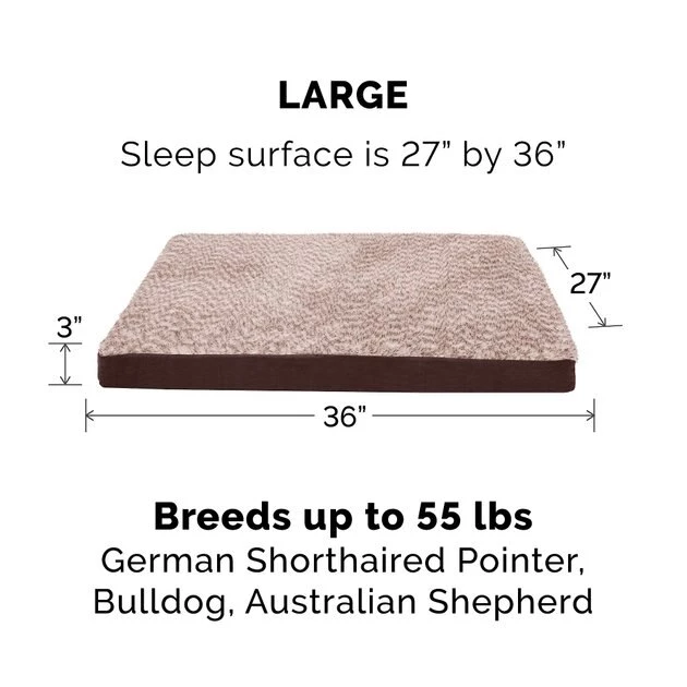 FurHaven Faux Fur & Suede Deluxe Orthopedic Dog & Cat Mattress 7 FurHaven Faux Fur & Suede Deluxe Orthopedic Dog & Cat Mattress - Image 5
