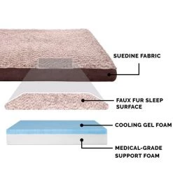 FurHaven Faux Fur & Suede Deluxe Cooling Gel Dog & Cat Mattress -Hart FurHavOfficial Shop 244355 PT5. SY630 V1602307867