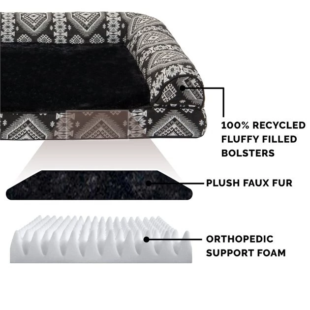 FurHaven Southwest Kilim Orthopedic Deluxe Chaise Dog & Cat Bed 8 FurHaven Southwest Kilim Orthopedic Deluxe Chaise Dog & Cat Bed - Image 6