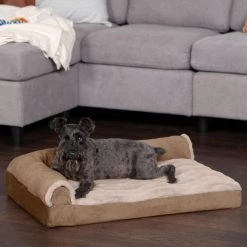 FurHaven Wave Fur & Velvet Orthopedic Deluxe Chaise Dog & Cat Bed