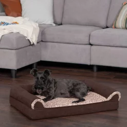 FurHaven Faux Fur & Suede Orthopedic Sofa Dog & Cat Bed