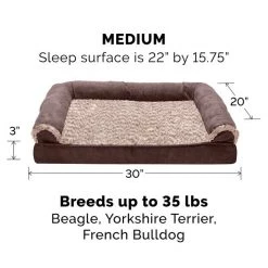 FurHaven Faux Fur & Suede Orthopedic Sofa Dog & Cat Bed -Hart FurHavOfficial Shop 244384 PT4. SY630 V1601616669