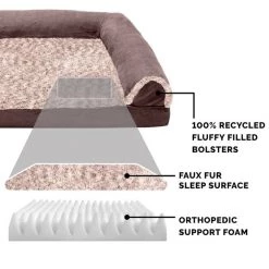 FurHaven Faux Fur & Suede Orthopedic Sofa Dog & Cat Bed -Hart FurHavOfficial Shop 244384 PT5. SY630 V1601622066