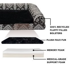 FurHaven Southwest Kilim Memory Foam Deluxe Chaise Dog & Cat Bed -Hart FurHavOfficial Shop 244401 PT5. SY630 V1606375319
