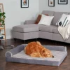 FurHaven Wave Fur & Velvet Memory Foam Deluxe Chaise Dog & Cat Bed