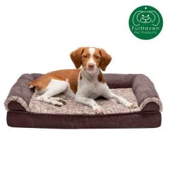 FurHaven Faux Fur & Suede Memory Foam Sofa Dog & Cat Bed -Hart FurHavOfficial Shop 244423 PT3. SY630 V1601622380