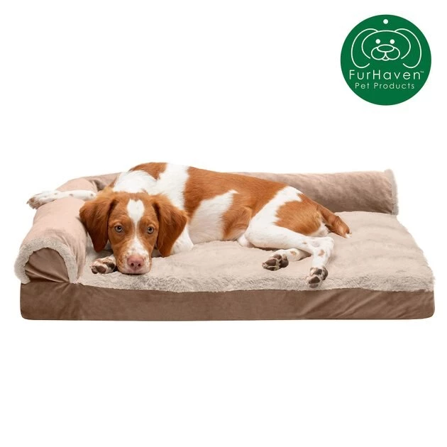 FurHaven Wave Fur & Velvet Cooling Gel Deluxe Chaise Dog & Cat Bed 6 FurHaven Wave Fur & Velvet Cooling Gel Deluxe Chaise Dog & Cat Bed - Image 4