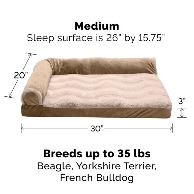 FurHaven Wave Fur & Velvet Cooling Gel Deluxe Chaise Dog & Cat Bed 7 FurHaven Wave Fur & Velvet Cooling Gel Deluxe Chaise Dog & Cat Bed - Image 5