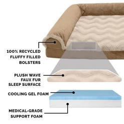 FurHaven Wave Fur & Velvet Cooling Gel Deluxe Chaise Dog & Cat Bed 16 FurHaven Wave Fur & Velvet Cooling Gel Deluxe Chaise Dog & Cat Bed -Hart FurHavOfficial Shop 244460 PT5. SY630 V1601614577