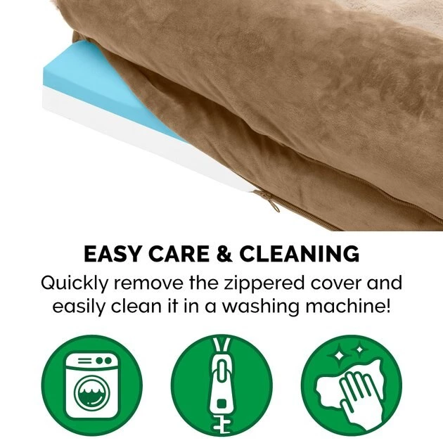 FurHaven Wave Fur & Velvet Cooling Gel Deluxe Chaise Dog & Cat Bed 10 FurHaven Wave Fur & Velvet Cooling Gel Deluxe Chaise Dog & Cat Bed - Image 8