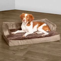 FurHaven Plush & Velvet Cooling Gel Comfy Couch Dog & Cat Bed