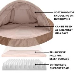 FurHaven Wave Fur & Velvet Orthopedic Snuggery Dog & Cat Bed -Hart FurHavOfficial Shop 244489 PT5. SY630 V1602828379