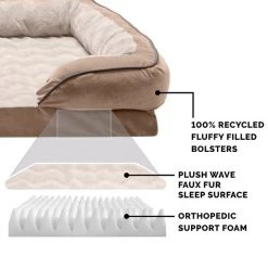 FurHaven Velvet Waves Perfect Comfort Orthopedic Sofa Cat & Dog Bed -Hart FurHavOfficial Shop 244618 PT5. SY630 V1611071315