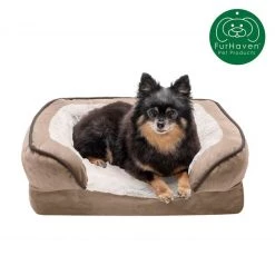 FurHaven Velvet Waves Perfect Comfort Memory Foam Bolster Cat & Dog Bed w/Removable Cover -Hart FurHavOfficial Shop 244634 PT3. SY630 V1602835578