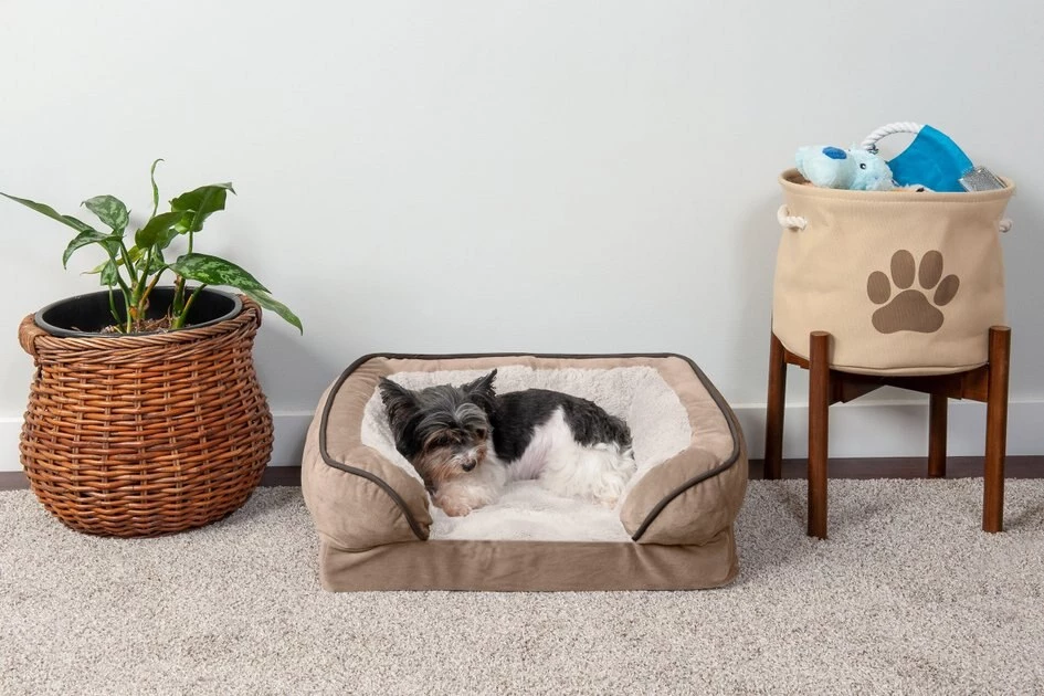 FurHaven Velvet Waves Perfect Comfort Cooling Gel Bolster Cat & Dog Bed w/Removable Cover 3 FurHaven Velvet Waves Perfect Comfort Cooling Gel Bolster Cat & Dog Bed w/Removable Cover