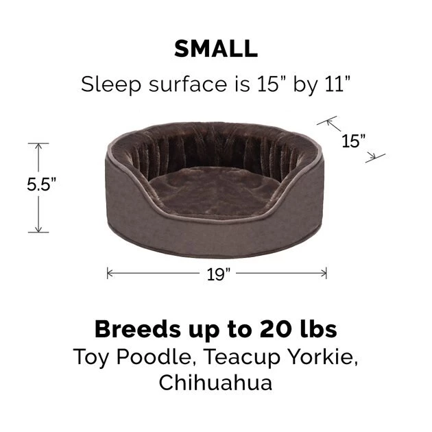 FurHaven Plush & Velvet Orthopedic Bolster Cat & Dog Bed w/Removable Cover 4 FurHaven Plush & Velvet Orthopedic Bolster Cat & Dog Bed w/Removable Cover - Image 2