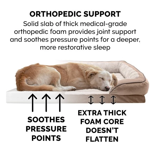 FurHaven Perfect Comfort Velvet Waves Full Support Orthopedic Sofa Dog & Cat Bed 9 FurHaven Perfect Comfort Velvet Waves Full Support Orthopedic Sofa Dog & Cat Bed - Image 7