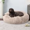FurHaven Calming Cuddler Long Fur Donut Bolster Dog Bed