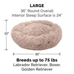 FurHaven Calming Cuddler Long Fur Donut Bolster Dog Bed -Hart FurHavOfficial Shop 254826 PT4. SY630 V1618869734