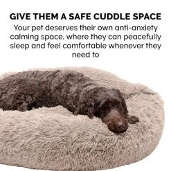 FurHaven Calming Cuddler Long Fur Donut Bolster Dog Bed -Hart FurHavOfficial Shop 254826 PT6. SY630 V1618875466