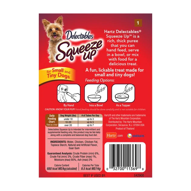 Hartz Delectables Squeeze Up Chicken Dog Lickable Treats, 0.5-oz pouch, case of 32 5 Hartz Delectables Squeeze Up Chicken Dog Lickable Treats, 0.5-oz pouch, case of 32 - Image 3