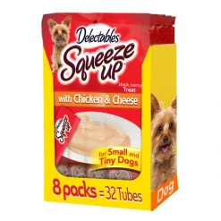 Hartz Delectables Squeeze Up Chicken & Cheese Dog Lickable Treats, 0.5-oz pouch, case of 12
