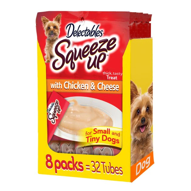 Hartz Delectables Squeeze Up Chicken & Cheese Dog Lickable Treats, 0.5-oz pouch, case of 12 3 Hartz Delectables Squeeze Up Chicken & Cheese Dog Lickable Treats, 0.5-oz pouch, case of 12