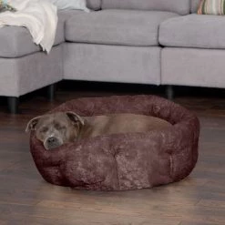 FurHaven Luxury Faux Fur Self-Warming Hi-Lo Donut Cat & Dog Bed