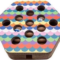 FurHaven Busy Box Corrugated Hexagon Cat Scratcher Toy with Catnip