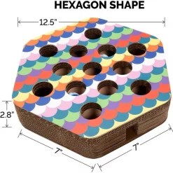 FurHaven Busy Box Corrugated Hexagon Cat Scratcher Toy with Catnip -Hart FurHavOfficial Shop 263110 PT5. SY630 V1612399326