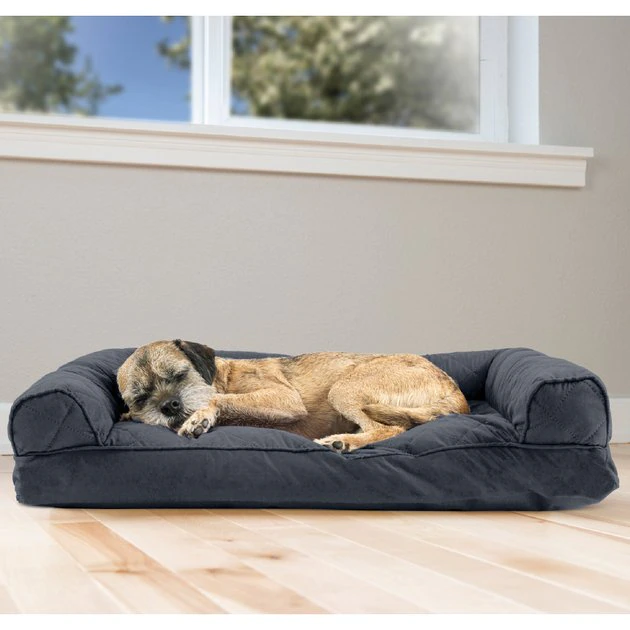 FurHaven Quilted Bolster Cat & Dog Bed w/Removable Cover 3 FurHaven Quilted Bolster Cat & Dog Bed w/Removable Cover