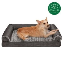 FurHaven Luxe Fur & Performance Linen Orthopedic Sofa Cat & Dog Bed w/Removable Cover -Hart FurHavOfficial Shop 271742 PT3. SY630 V1612483683