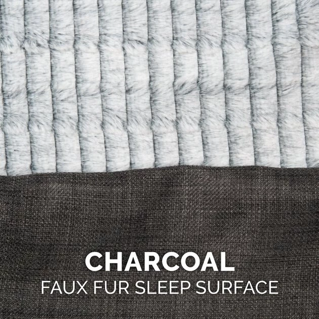 FurHaven Luxe Fur & Performance Linen Cooling Gel Top Sofa Cat & Dog Bed w/Removable Cover 11 FurHaven Luxe Fur & Performance Linen Cooling Gel Top Sofa Cat & Dog Bed w/Removable Cover - Image 9