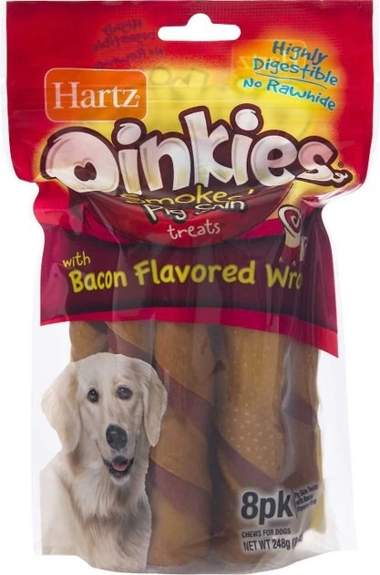 Hartz Oinkies Smoked Pig Skin Twists Bacon Flavor Wrap Treats + 5" Pig Skin Twists with Peanut Butter Flavor Crunchy Middle Dog Treats 4 Hartz Oinkies Smoked Pig Skin Twists Bacon Flavor Wrap Treats + 5" Pig Skin Twists with Peanut Butter Flavor Crunchy Middle Dog Treats - Image 2