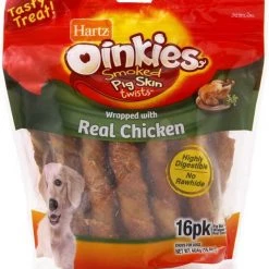Hartz Chew 'n Clean Chicken Flavored Drumstick Treat & Chew Toy + Oinkies Smoked Pig Skin Twist Wrapped with Real Chicken Dog Treats -Hart FurHavOfficial Shop 338799 PT5. SY630 V1635901801