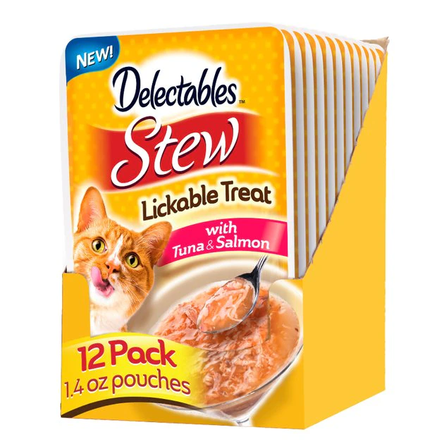 Hartz Delectables Stew Tuna & Salmon Pack Lickable Cat Treats, 1.4-oz pouch, 12 count 3 Hartz Delectables Stew Tuna & Salmon Pack Lickable Cat Treats, 1.4-oz pouch, 12 count
