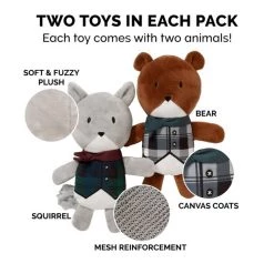 FurHaven Woodland Bear & Squirrel Plush Dog Toy, 2 count -Hart FurHavOfficial Shop 361998 PT3. SY630 V1642804655