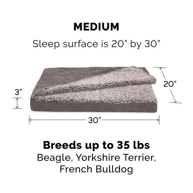 FurHaven Berber & Suede Blanket Top Orthopedic Cat & Dog Bed 7 FurHaven Berber & Suede Blanket Top Orthopedic Cat & Dog Bed - Image 5
