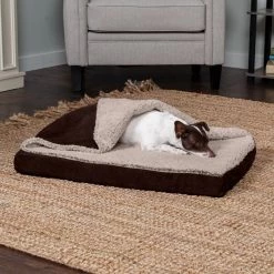 FurHaven Berber & Suede Blanket Top Memory Foam Cat & Dog Bed