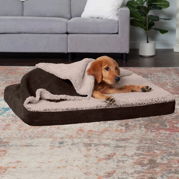 FurHaven Berber & Suede Blanket Top Cooling Gel Cat & Dog Bed 3 FurHaven Berber & Suede Blanket Top Cooling Gel Cat & Dog Bed