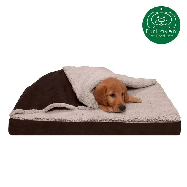 FurHaven Berber & Suede Blanket Top Cooling Gel Cat & Dog Bed 6 FurHaven Berber & Suede Blanket Top Cooling Gel Cat & Dog Bed - Image 4
