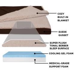 FurHaven Berber & Suede Blanket Top Cooling Gel Cat & Dog Bed 15 FurHaven Berber & Suede Blanket Top Cooling Gel Cat & Dog Bed -Hart FurHavOfficial Shop 362085 PT5. SY630 V1645659177