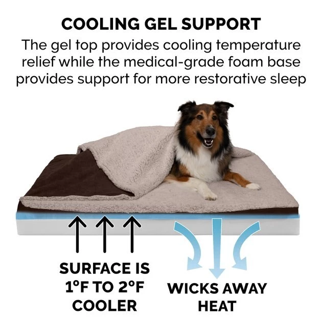 FurHaven Berber & Suede Blanket Top Cooling Gel Cat & Dog Bed 9 FurHaven Berber & Suede Blanket Top Cooling Gel Cat & Dog Bed - Image 7