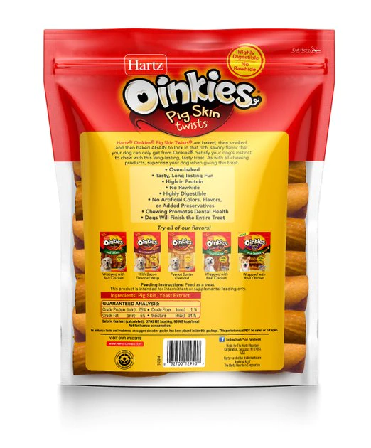 Hartz Oinkies Original Pig Skin Twists wtith Real Smoked Flavor Dog Treats, 40 count 4 Hartz Oinkies Original Pig Skin Twists wtith Real Smoked Flavor Dog Treats, 40 count - Image 2